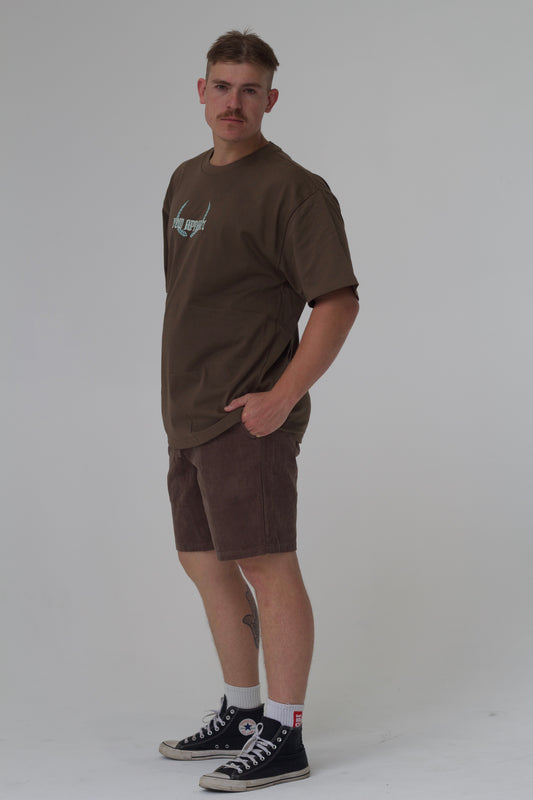 Cord Shorts Brown